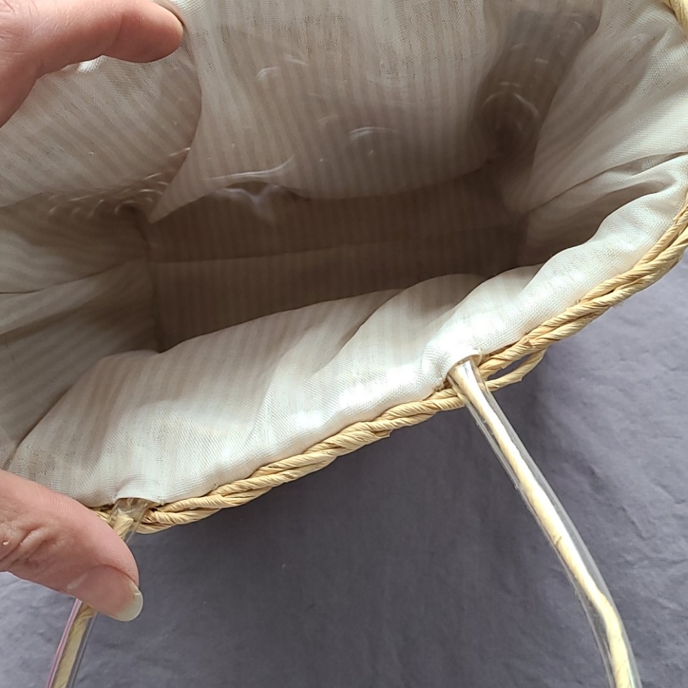 ⚘🦋 Straw purse with dragonfly and flowers 💐😍 - Picture 3 of 4